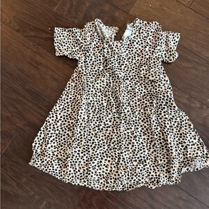 Old Navy Kids Dress in Black and Cream Leopard Print